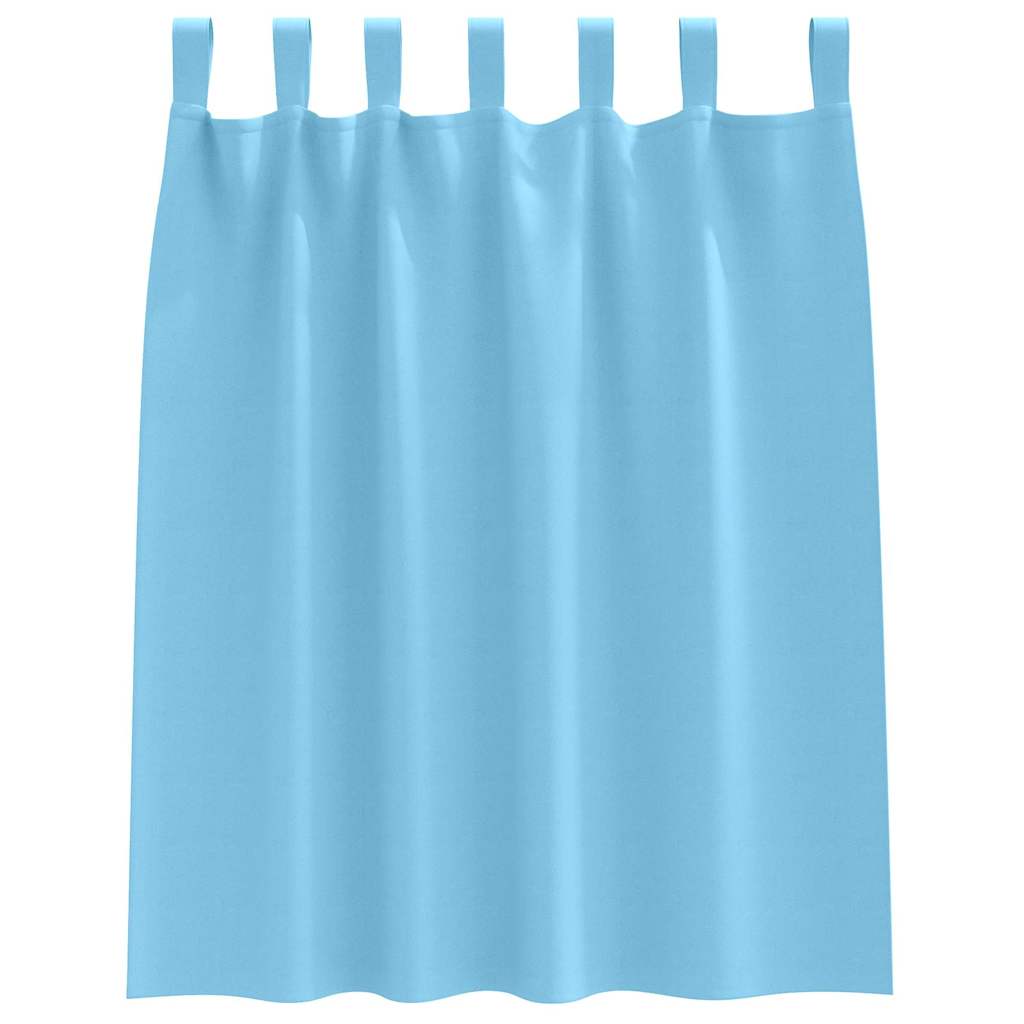 Užuolaidos su užuolaidomis 2 pcs Šviesiai mėlyna Poliesteris