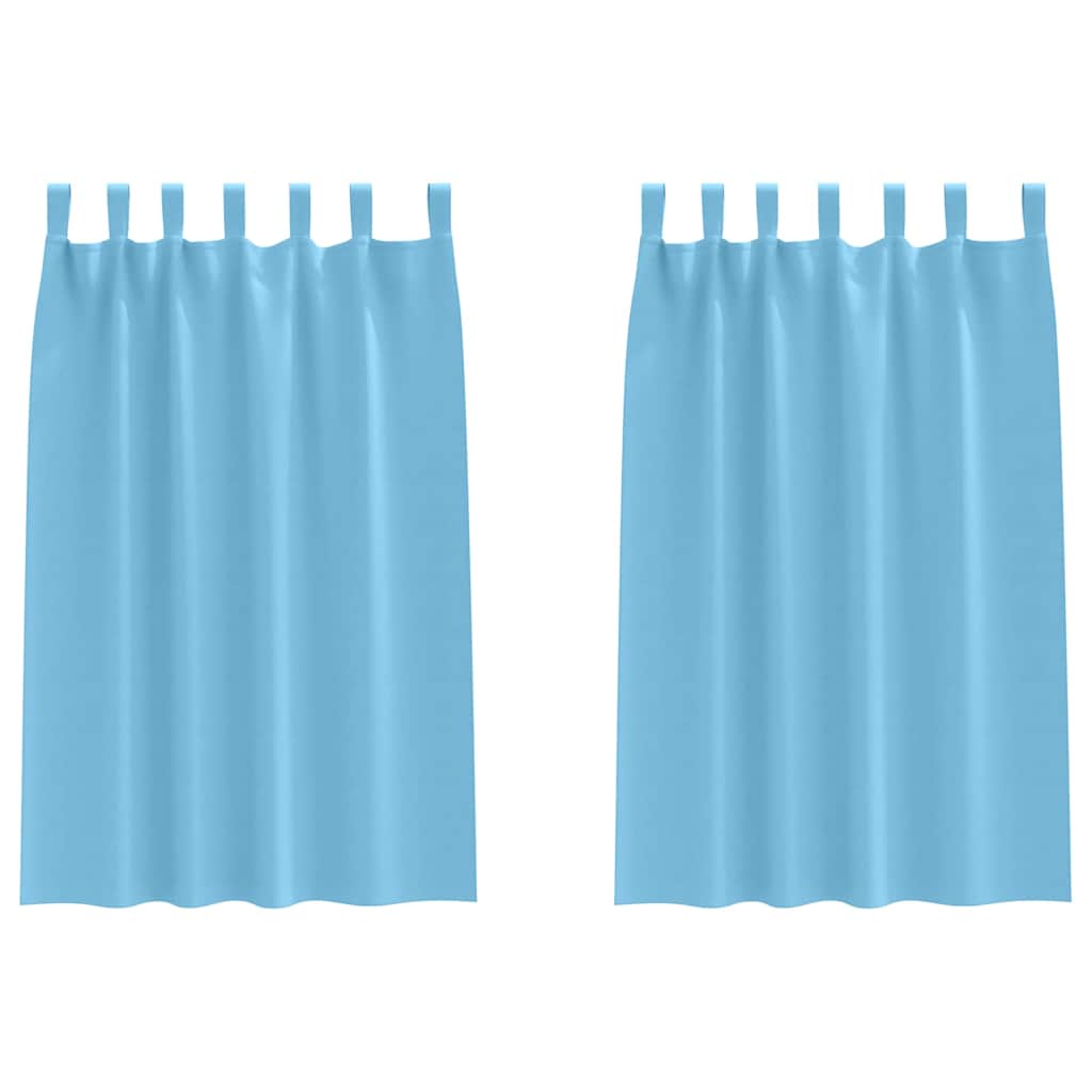 Curtains with Tiebacks 2 pcs Light blue Polyester