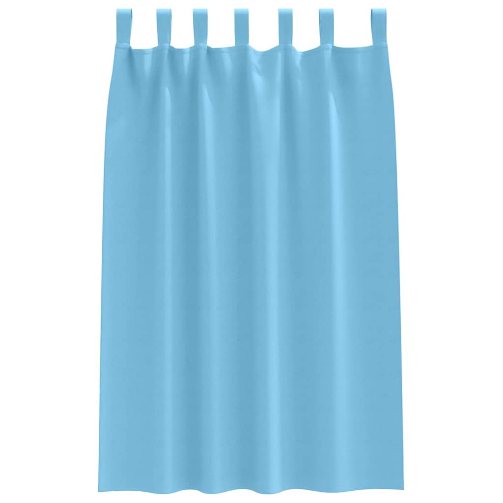 Curtains with Tiebacks 2 pcs Light blue Polyester