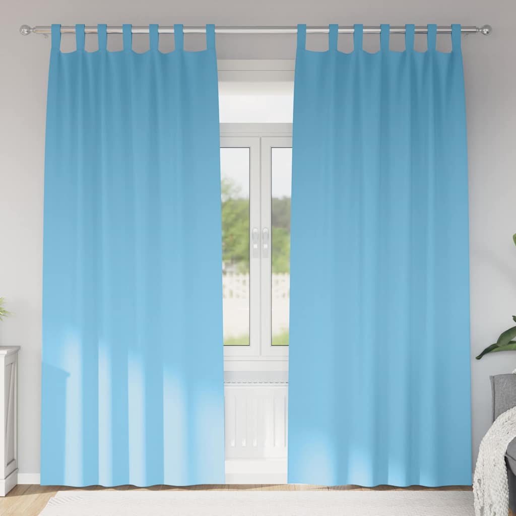 Užuolaidos 2 pcs Šviesiai mėlyna 260 x 140 cm Poliesteris