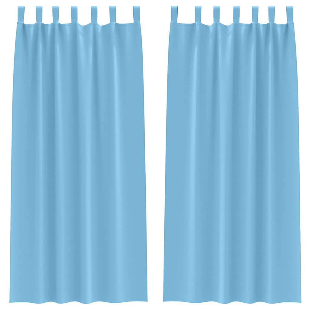 Užuolaidos 2 pcs Šviesiai mėlyna 260 x 140 cm Poliesteris