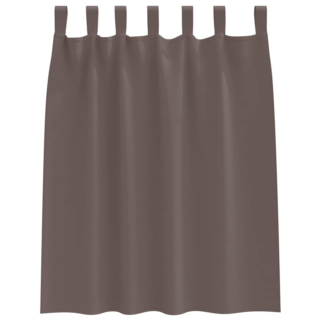Curtains with tie-backs 2 pcs Dark brown Polyester