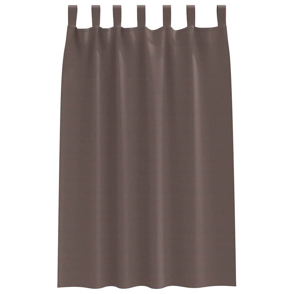 Curtains with tie-backs 2 pcs Dark brown Polyester