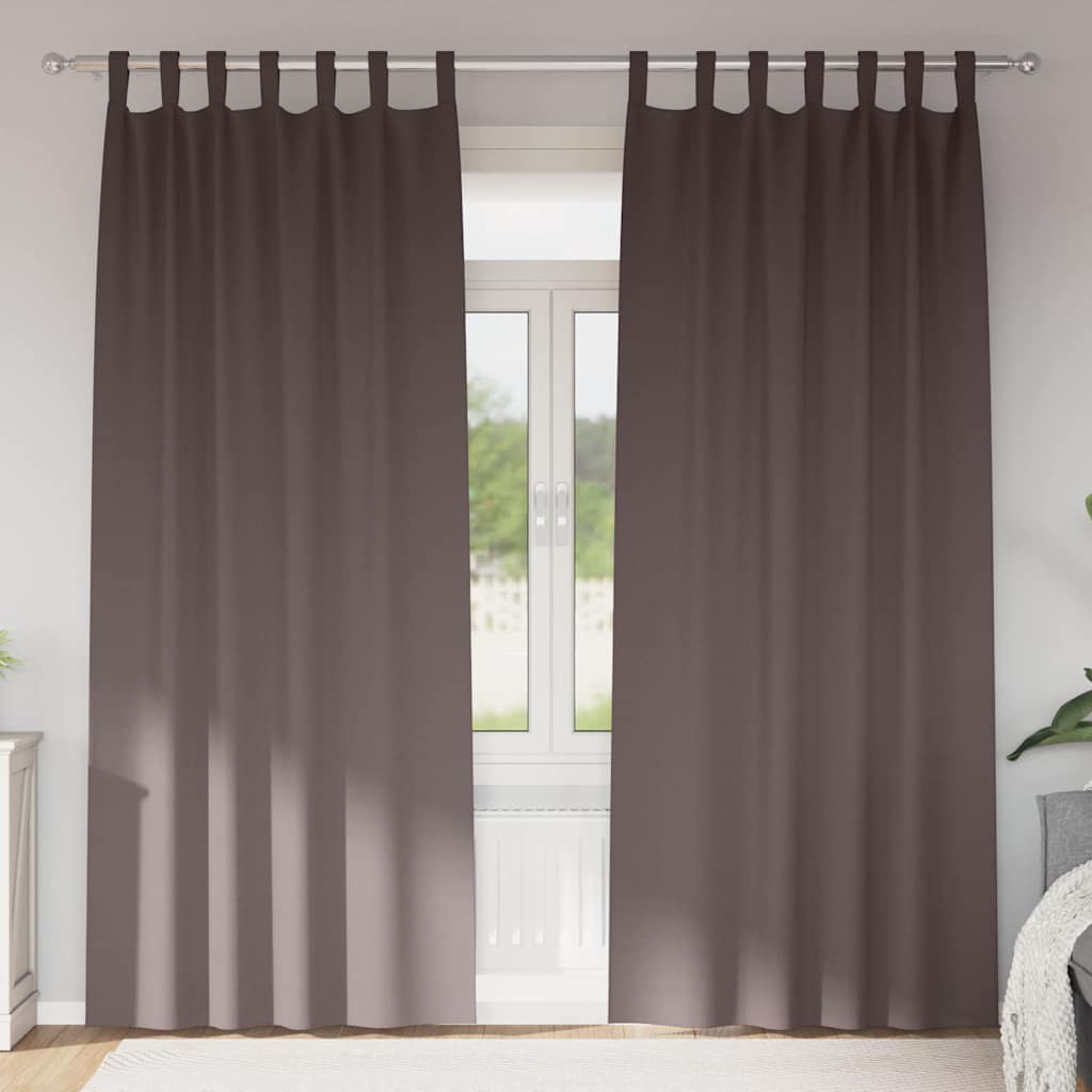 Užuolaidos su žiedais, blokuojančios šviesą 2 pcs Tamsiai rudas