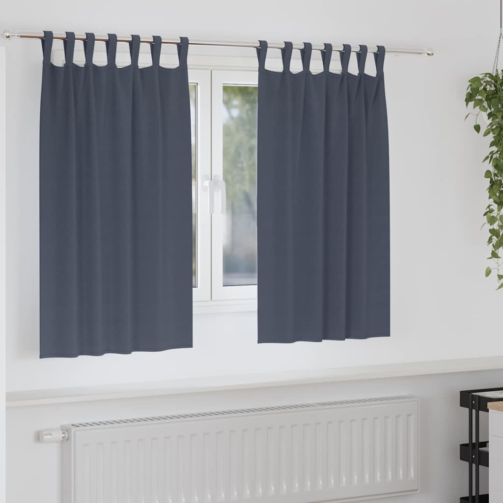 Užuolaidos su žiedais, blokuojančios šviesą 2 pcs Antracitas