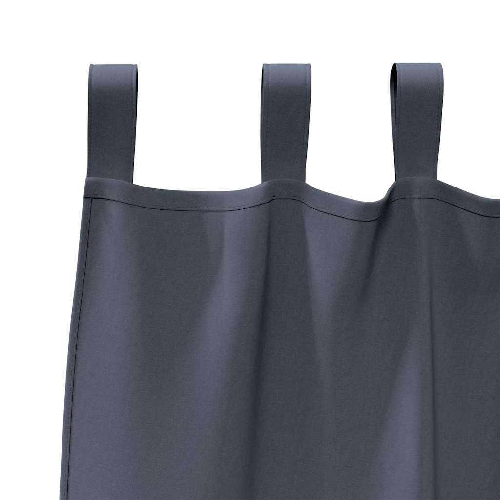 Užuolaidos su žiedais, blokuojančios šviesą 2 pcs Antracitas