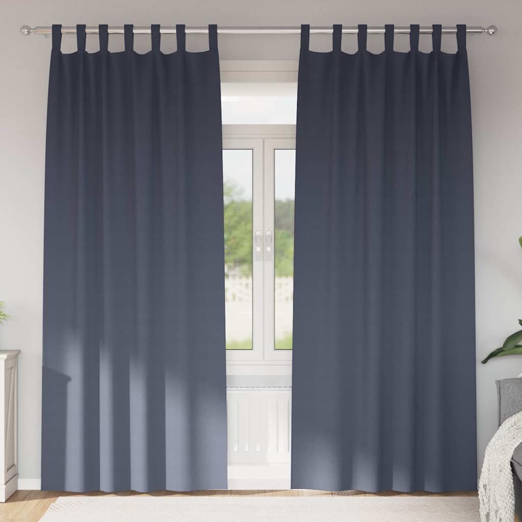 Užuolaidos su žiedais, blokuojančios šviesą 2 pcs Antracitas