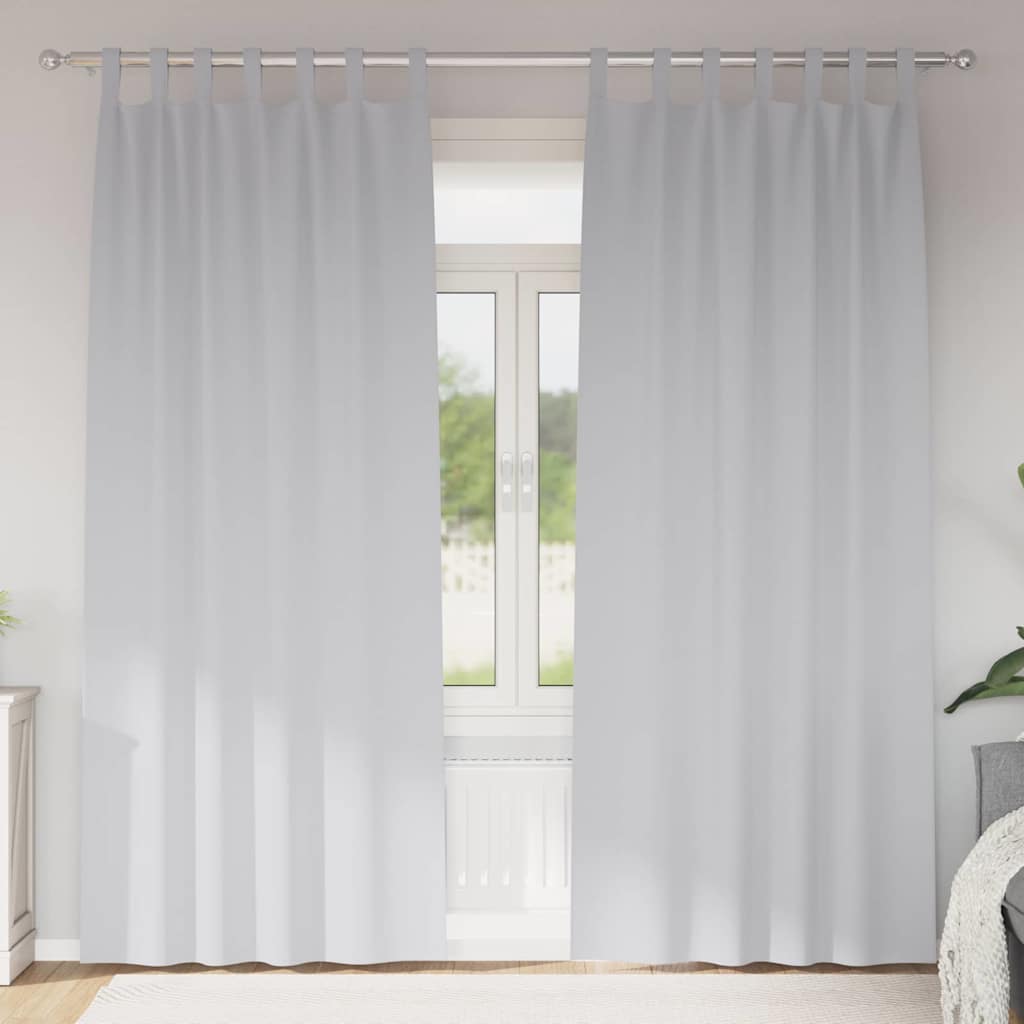Curtains 2 pcs Light grey 245 x 140 cm Polyester