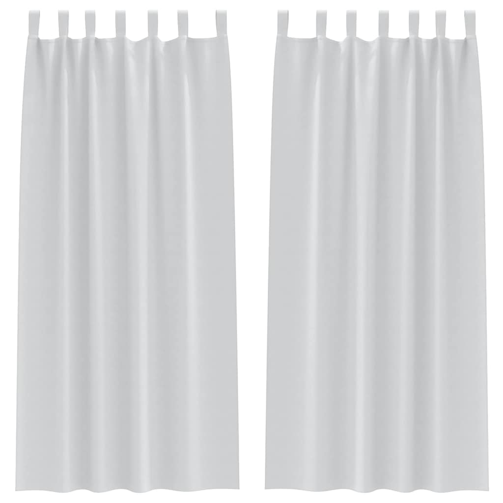 Curtains 2 pcs Light grey 245 x 140 cm Polyester