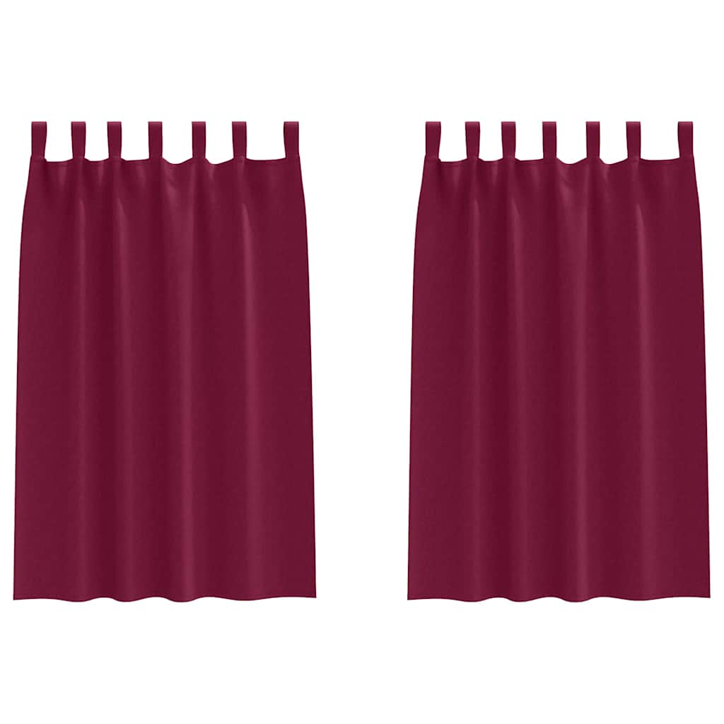 Užuolaidos su užuolaidomis 2 pcs Vyno raudonumo Poliesteris
