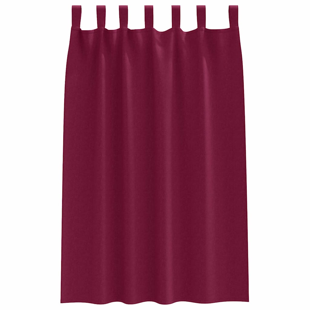 Užuolaidos su užuolaidomis 2 pcs Vyno raudonumo Poliesteris
