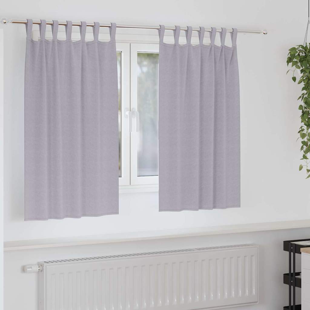Užuolaidos su užuolaidomis 2 pcs Metallic pilka Poliesteris