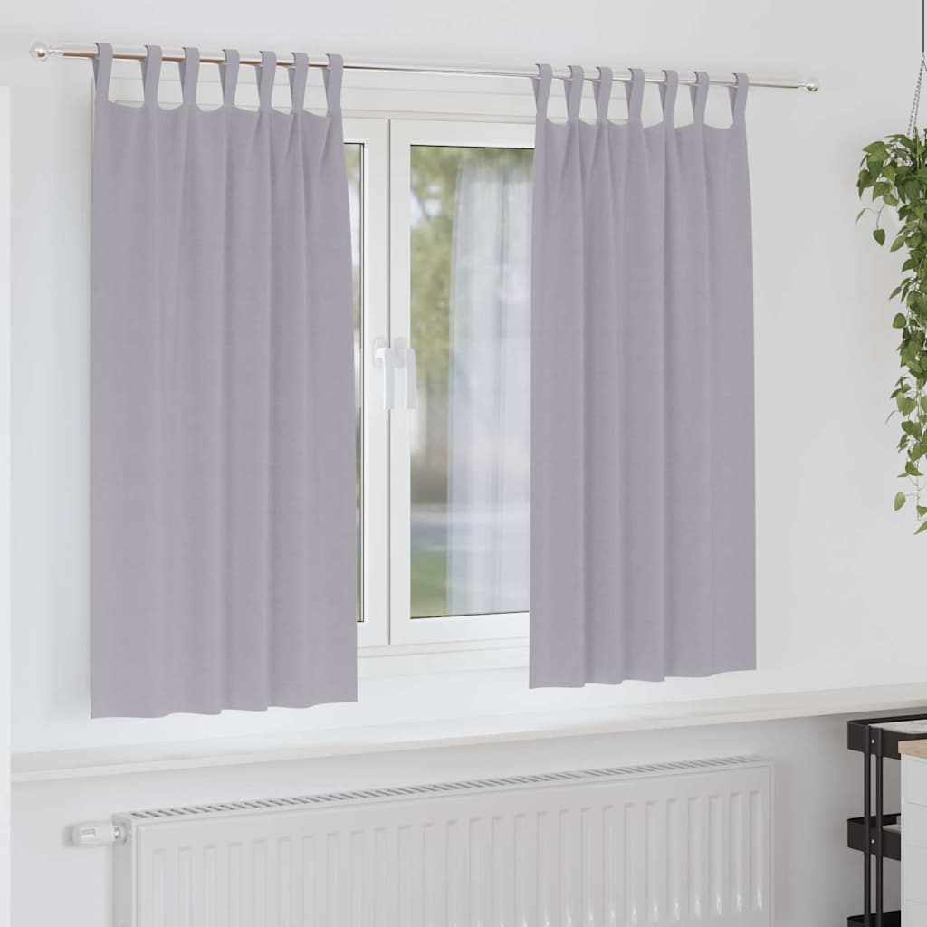 Užuolaidos su užuolaidomis 2 pcs Metallic pilka Poliesteris
