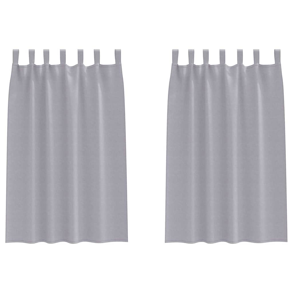 Užuolaidos su užuolaidomis 2 pcs Metallic pilka Poliesteris