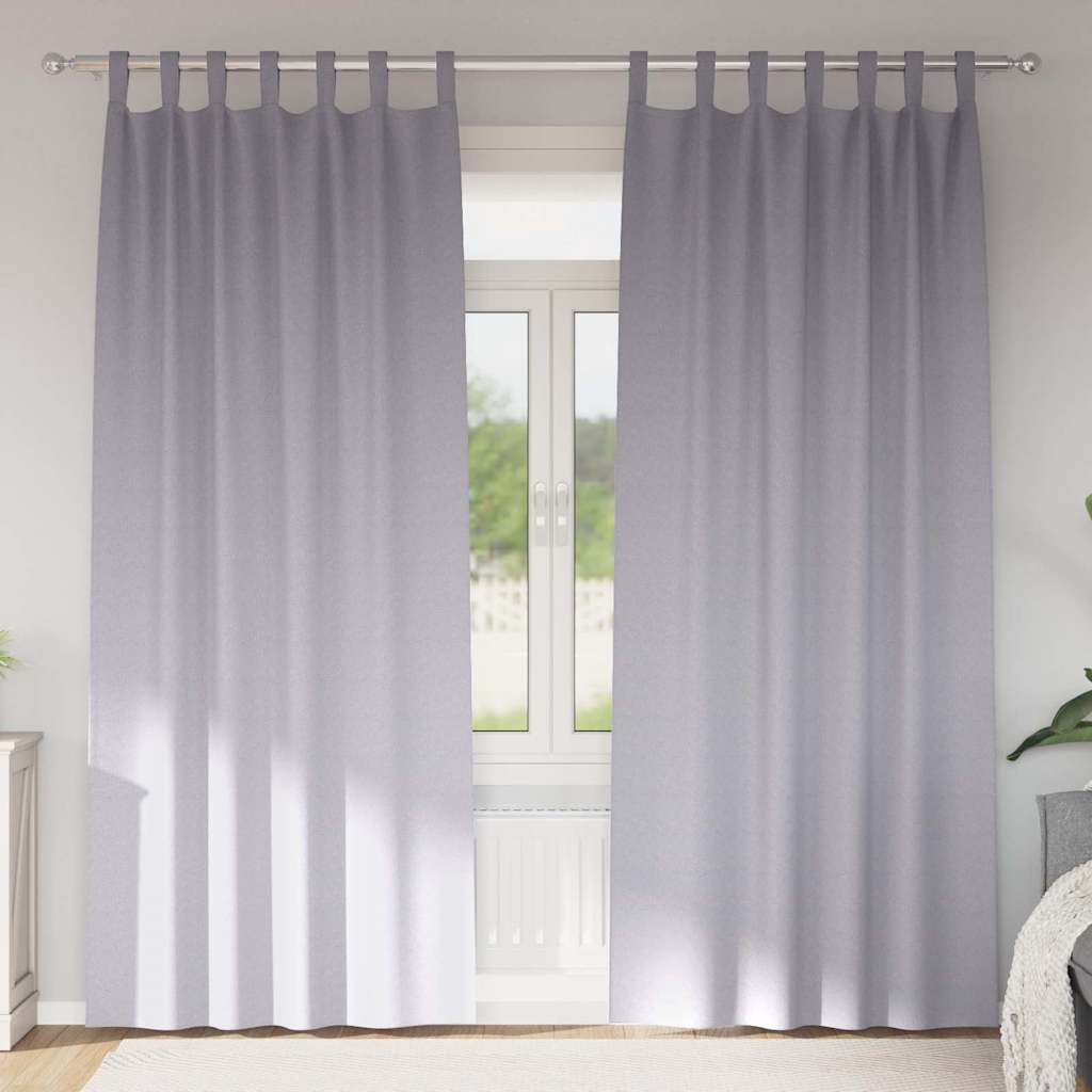Užuolaidos 2 pcs Metallic pilka 260 x 140 cm Poliesteris