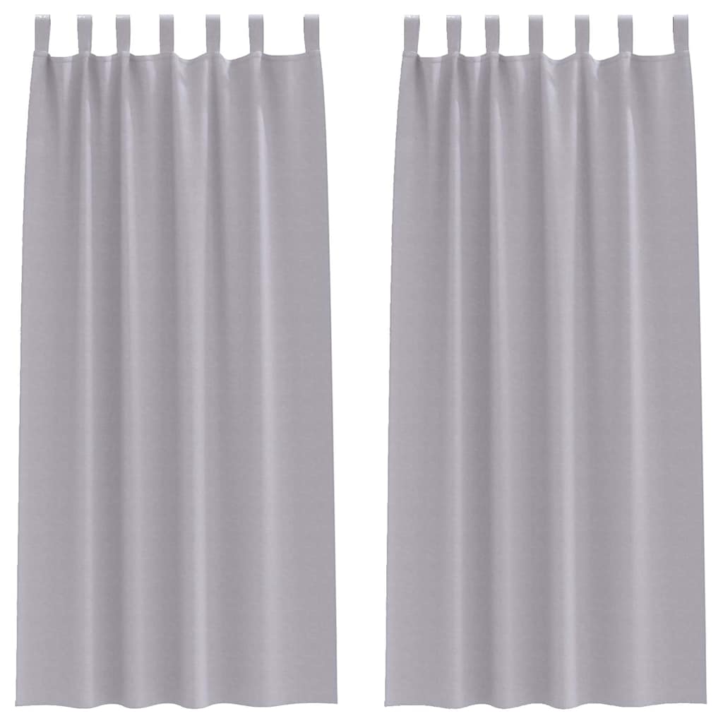 Užuolaidos 2 pcs Metallic pilka 260 x 140 cm Poliesteris