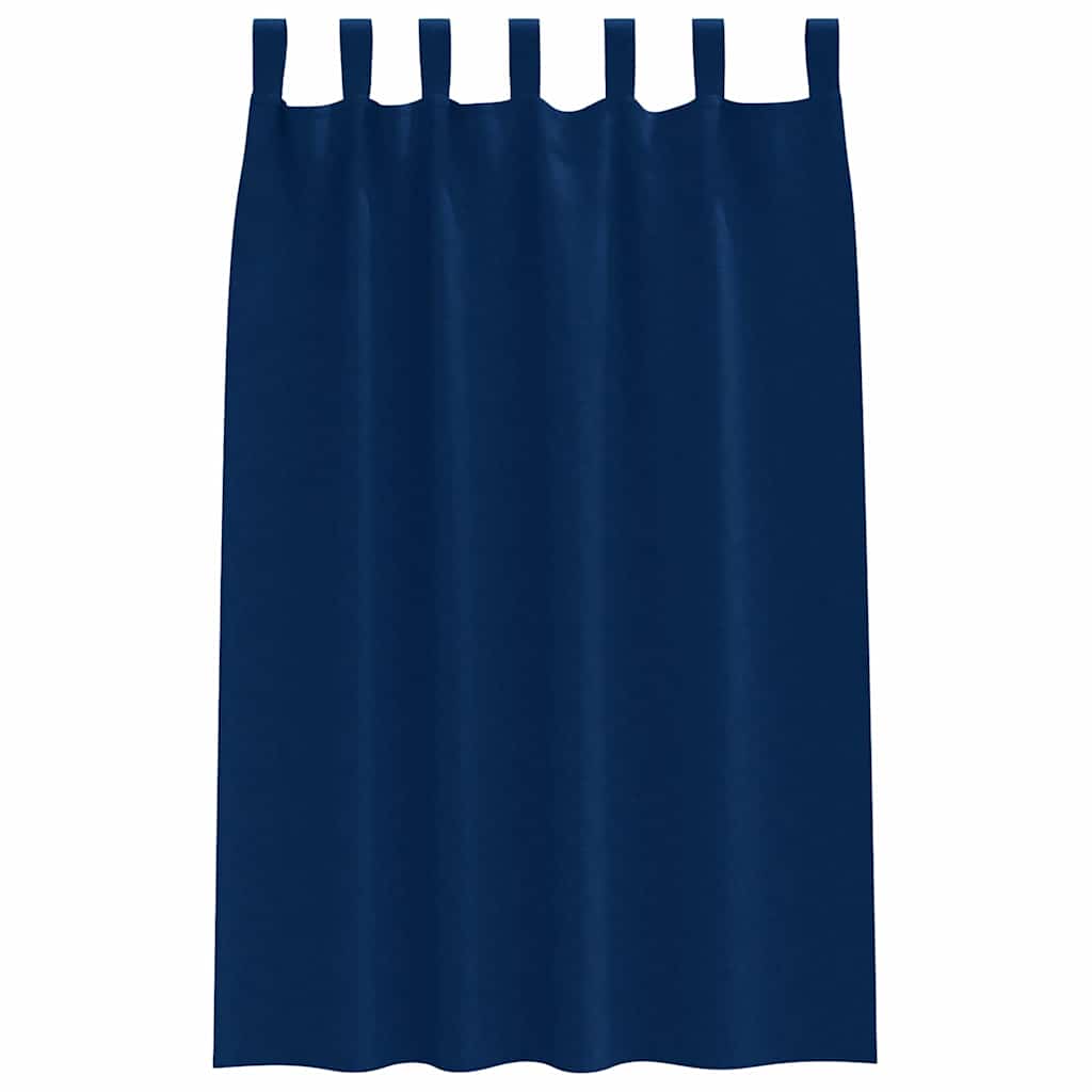 Užuolaidos su užuolaidomis 2 pcs Tamsi mėlyna Poliesteris