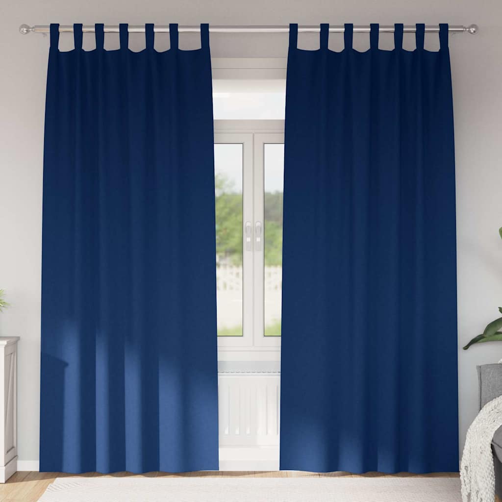 Užuolaidos 2 pcs Tamsi mėlyna 245 x 140 cm Poliesteris