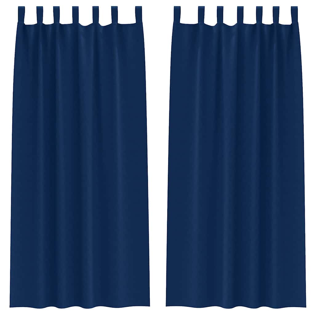Užuolaidos 2 pcs Tamsi mėlyna 245 x 140 cm Poliesteris