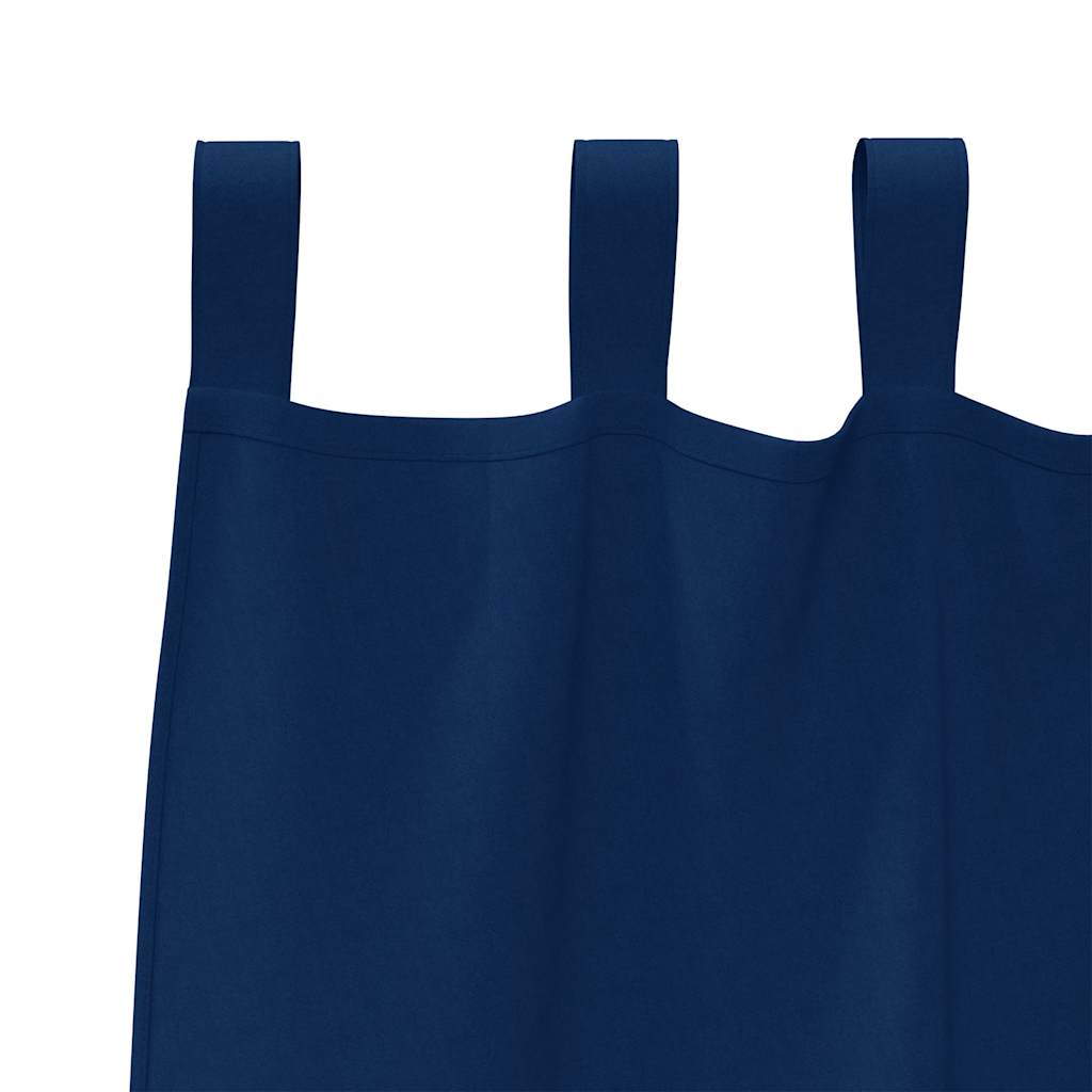 Curtains 2 pcs Dark blue 260 x 140 cm Polyester