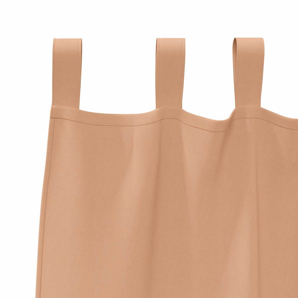 Užuolaidos su užuolaidomis 2 pcs Šviesiai ruda Poliesteris