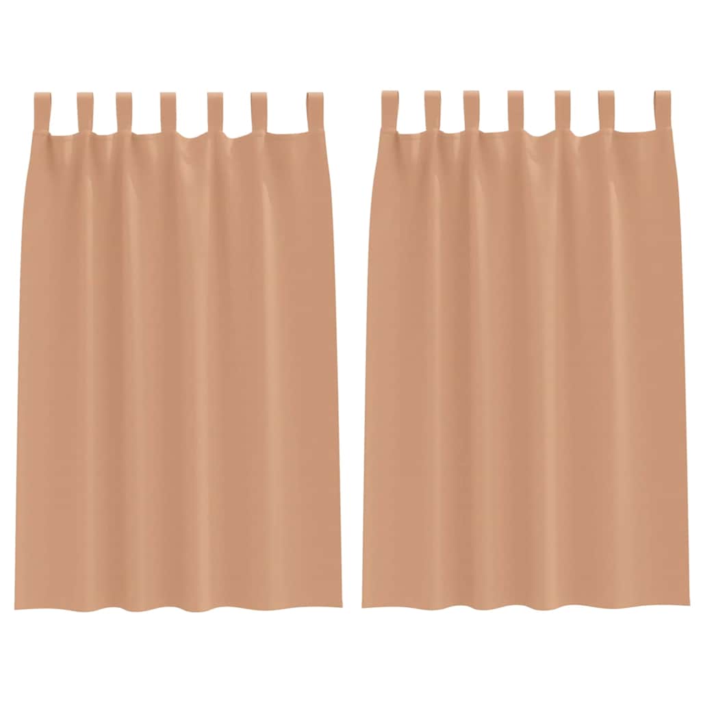 Užuolaidos su užuolaidomis 2 pcs Šviesiai ruda Poliesteris
