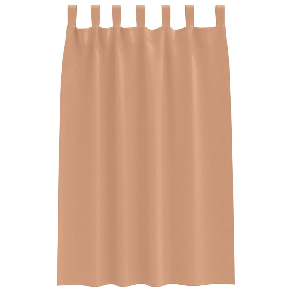 Užuolaidos su užuolaidomis 2 pcs Šviesiai ruda Poliesteris