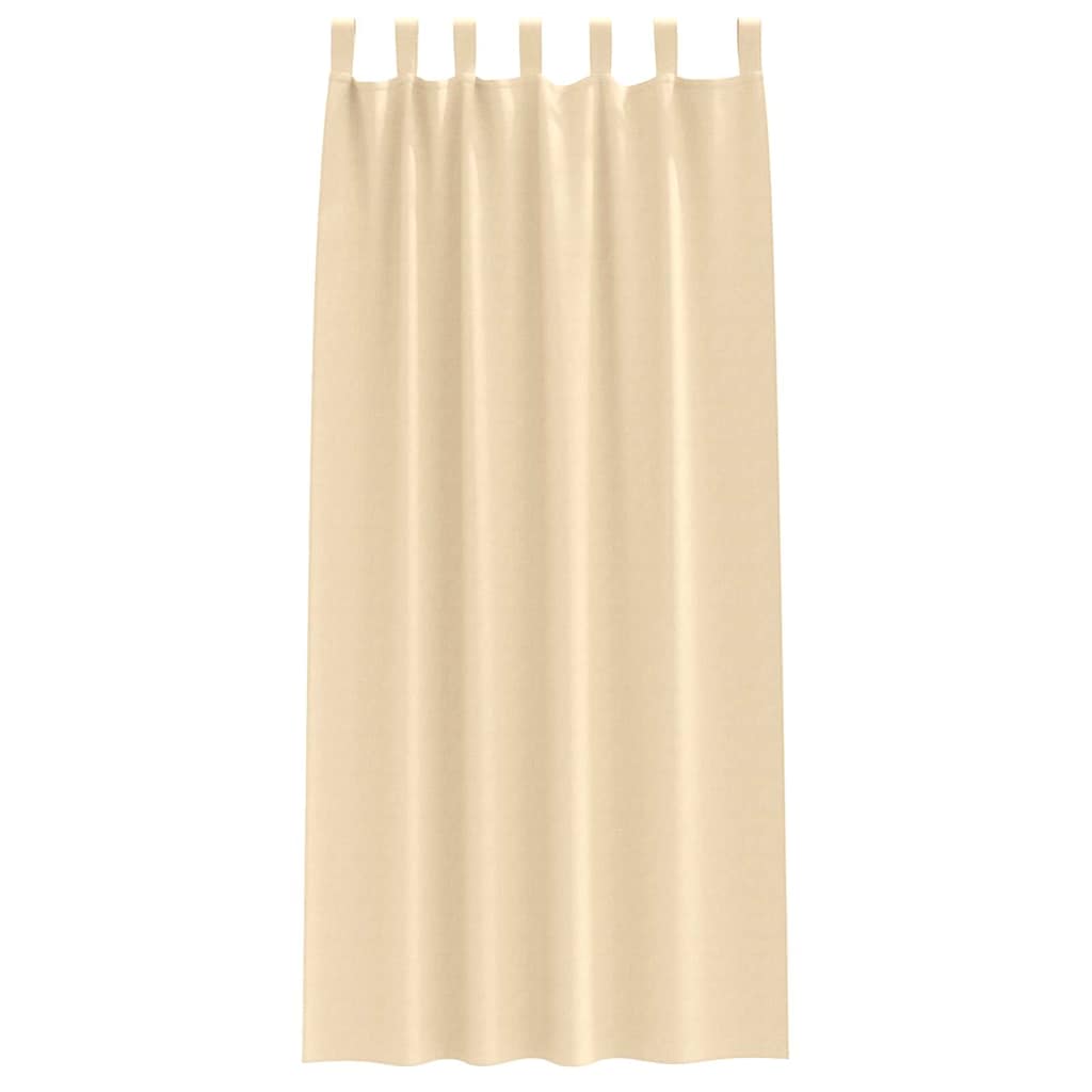 Curtains with Tiebacks 2 pcs Cream Polyester
