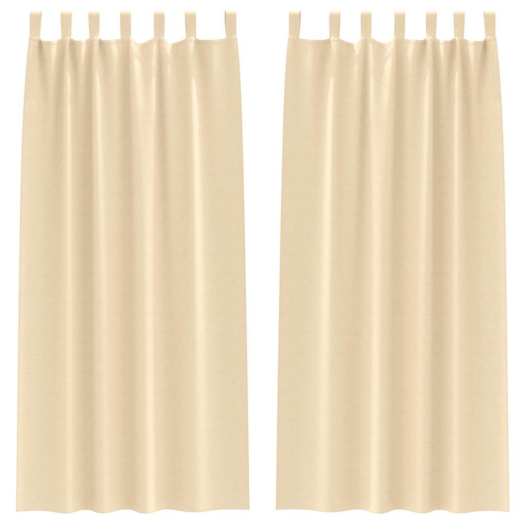 Curtains with Tiebacks 2 pcs Cream Polyester