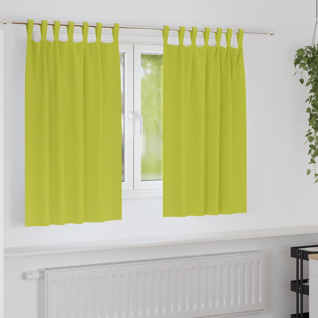 Užuolaidos su užuolaidomis 2 pcs Obuolio žalia Poliesteris