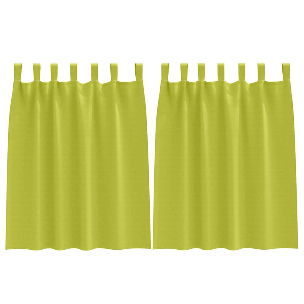 Užuolaidos su užuolaidomis 2 pcs Obuolio žalia Poliesteris