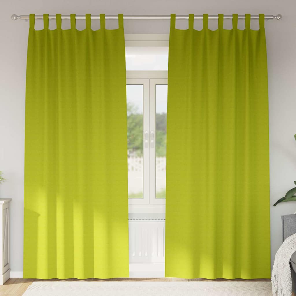 Curtains 2 pcs Apple green 260 x 140 cm Polyester