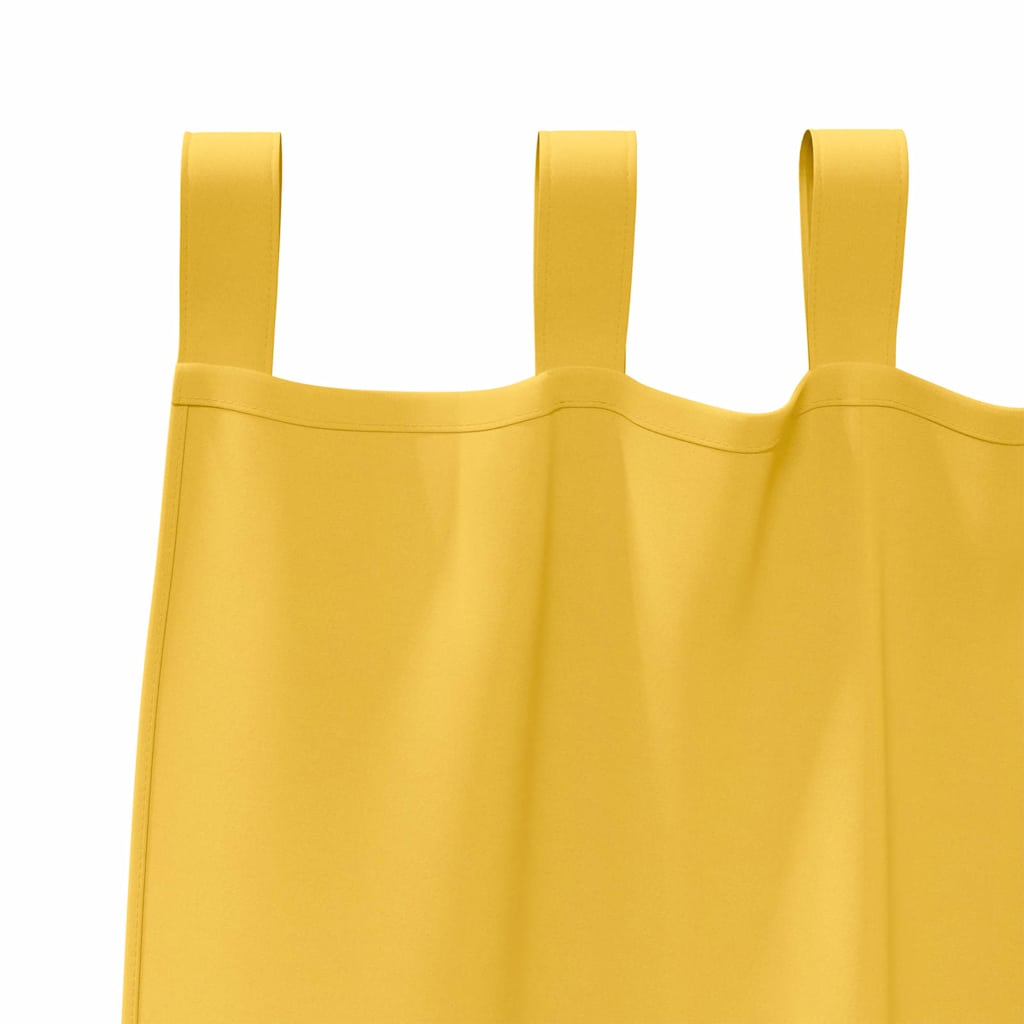 Užuolaidos su užuolaidomis 2 pcs mustard yellow Poliesteris