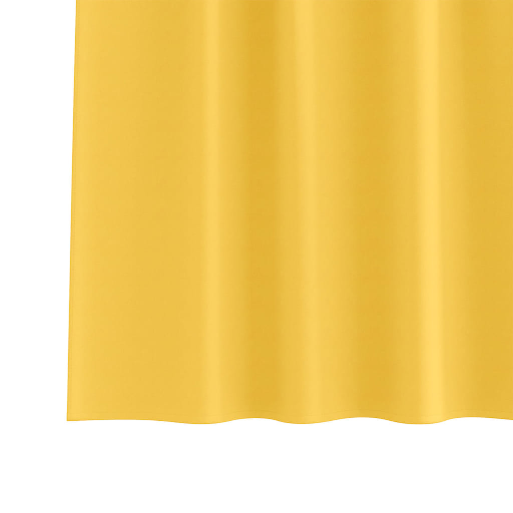 Užuolaidos su užuolaidomis 2 pcs mustard yellow Poliesteris