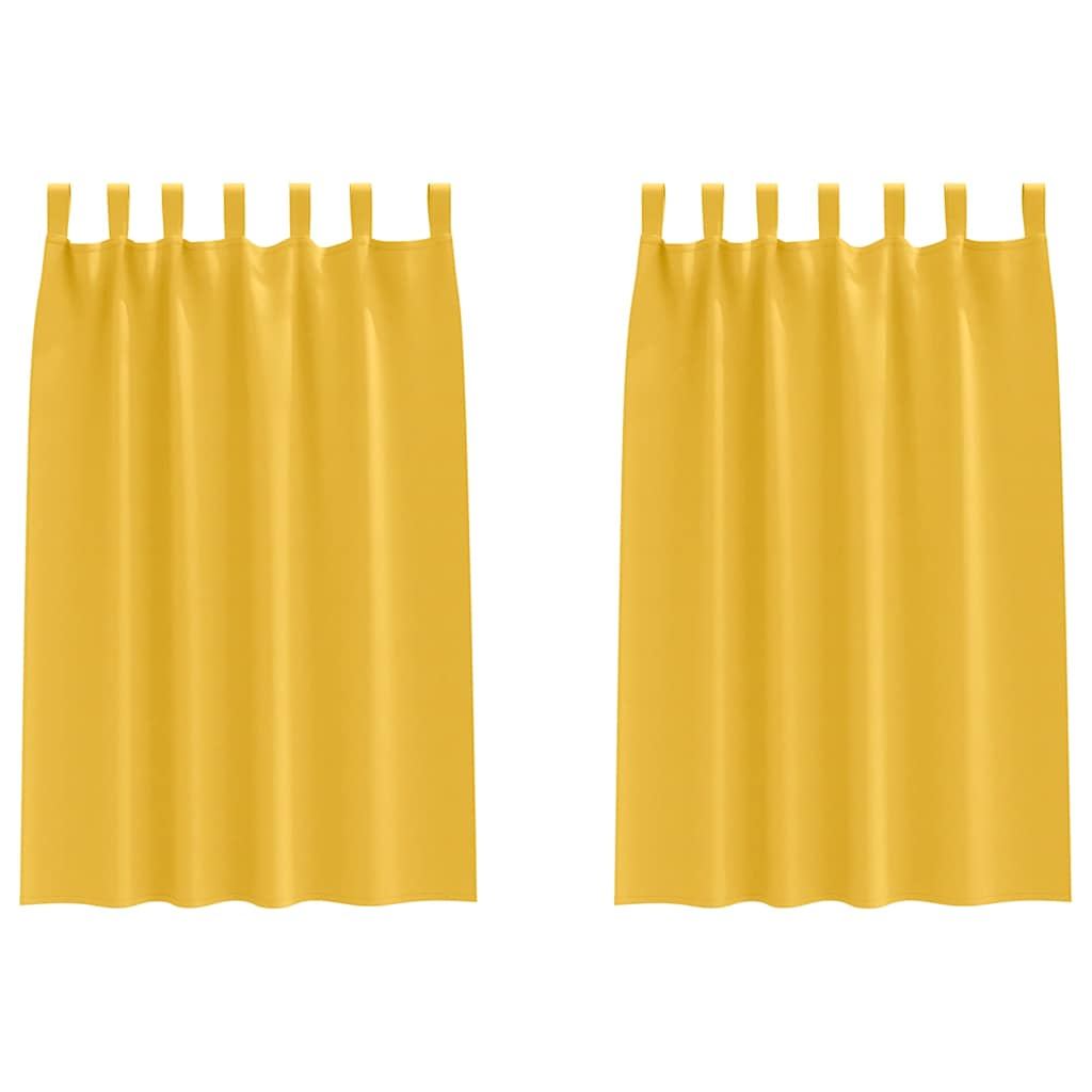Užuolaidos su užuolaidomis 2 pcs mustard yellow Poliesteris