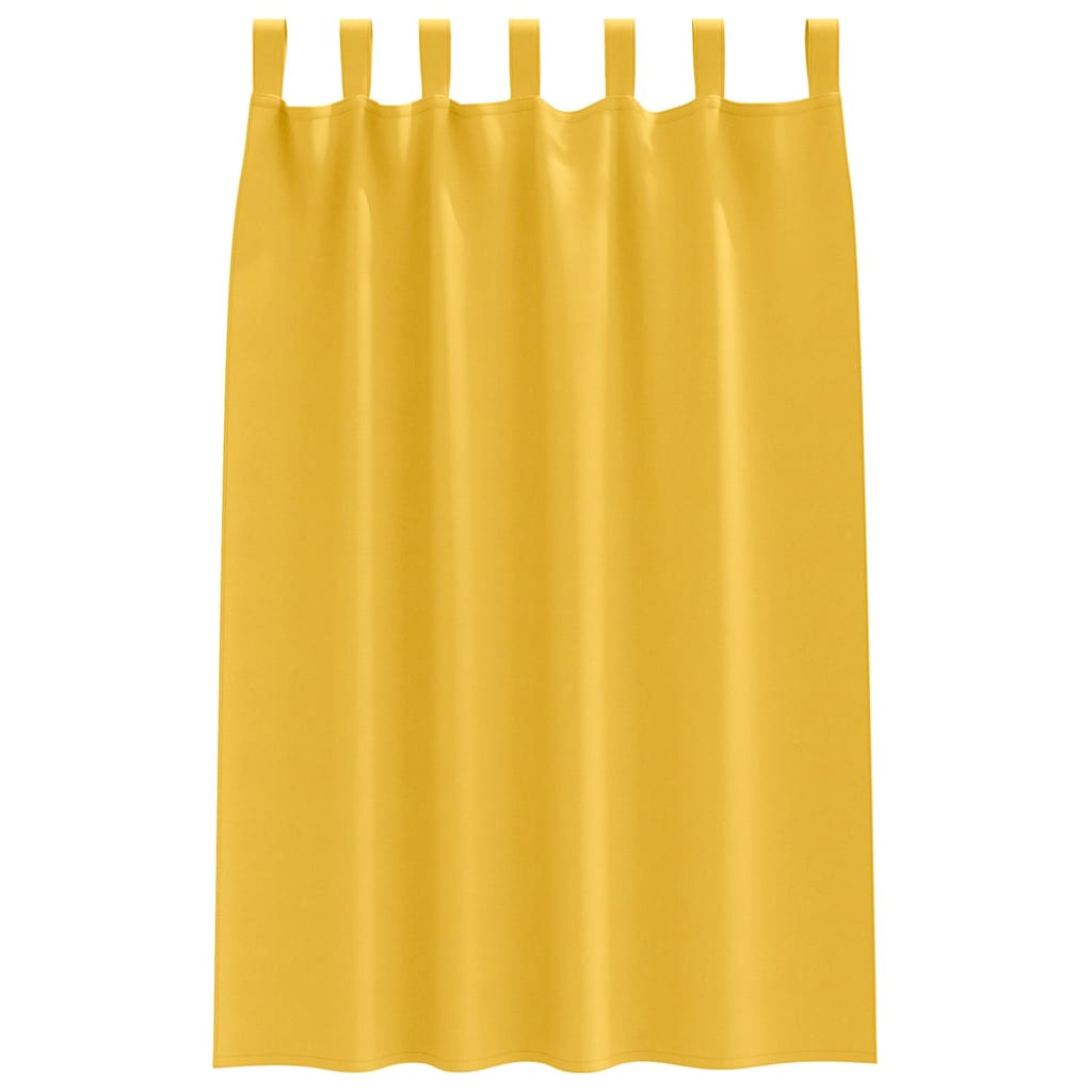 Užuolaidos su užuolaidomis 2 pcs mustard yellow Poliesteris