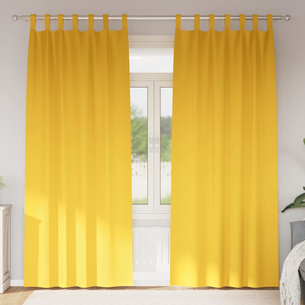 Užuolaidos 2 pcs mustard yellow 260 x 140 cm Poliesteris