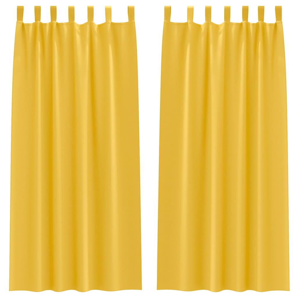 Užuolaidos 2 pcs mustard yellow 260 x 140 cm Poliesteris