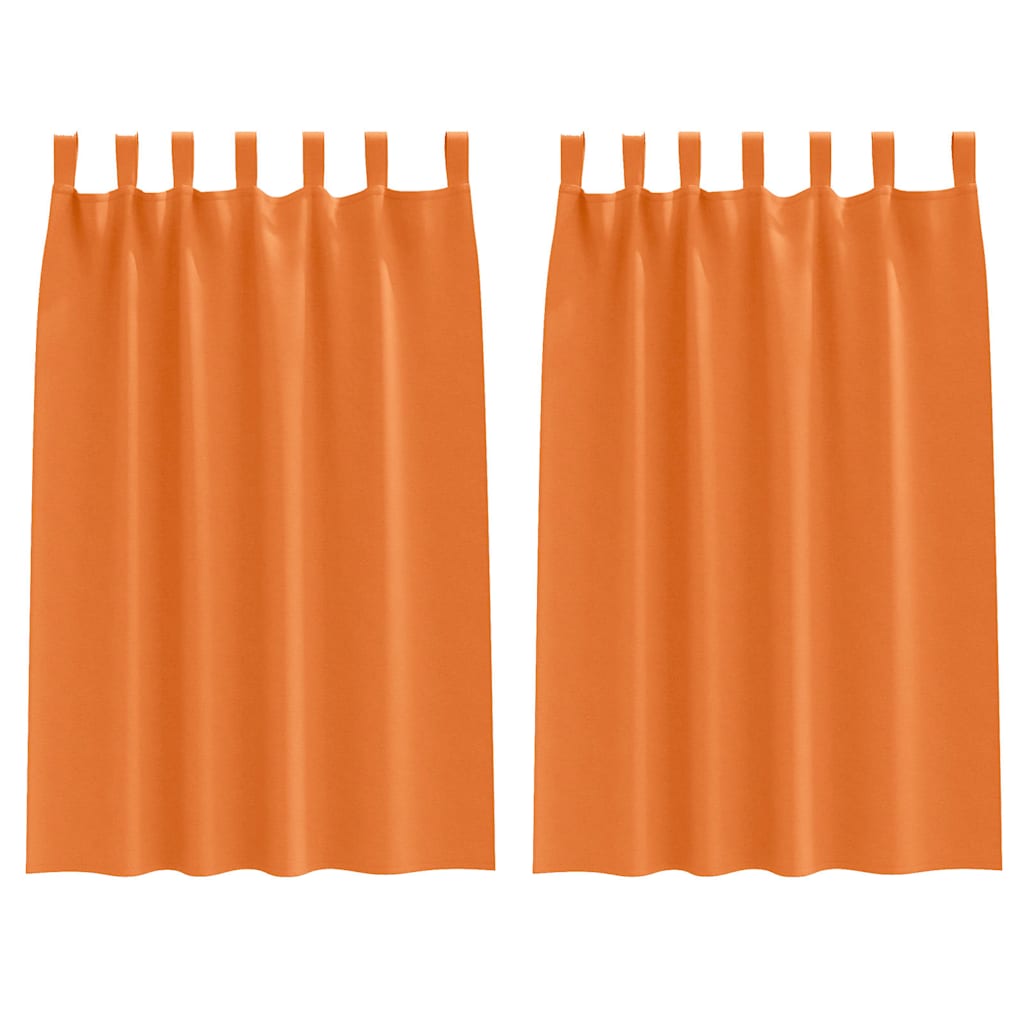 Užuolaidos su užuolaidomis 2 pcs Ryškiai oranžinė Poliesteris