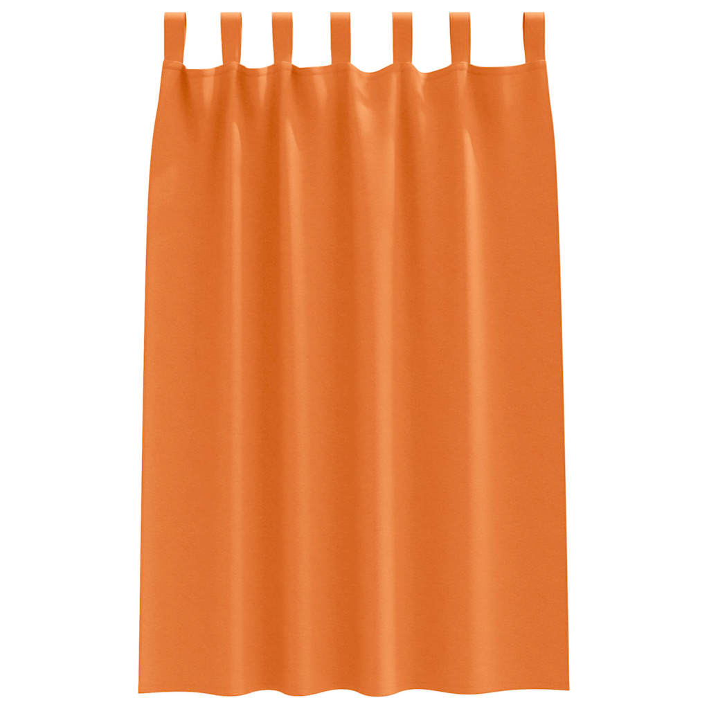 Užuolaidos su užuolaidomis 2 pcs Ryškiai oranžinė Poliesteris