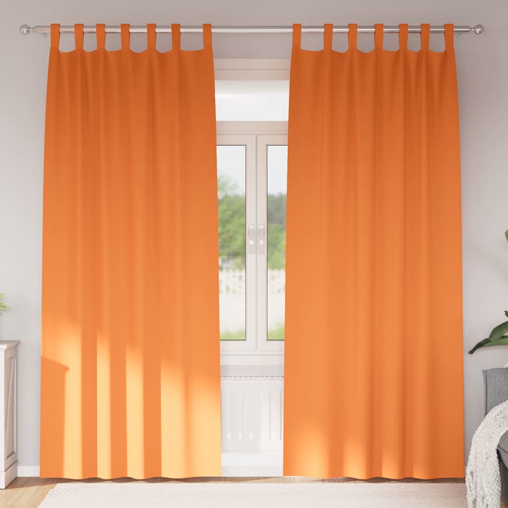 Curtains 2 pcs Bright orange 260 x 140 cm Polyester