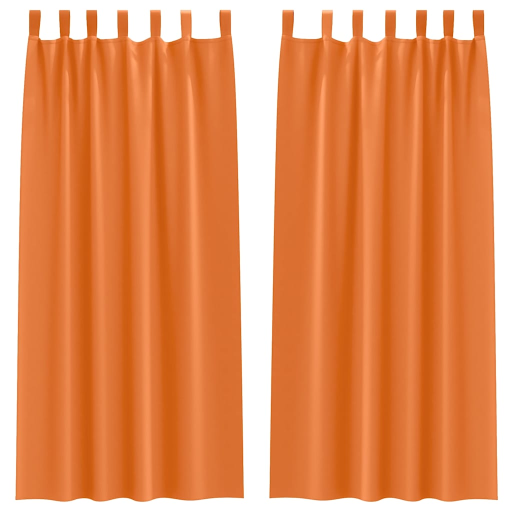 Curtains 2 pcs Bright orange 260 x 140 cm Polyester