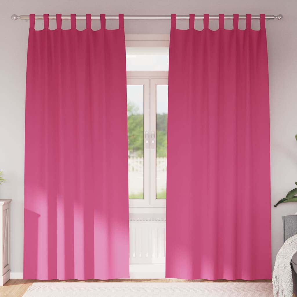 Curtains 2 pcs Bright pink 245 x 140 cm Polyester