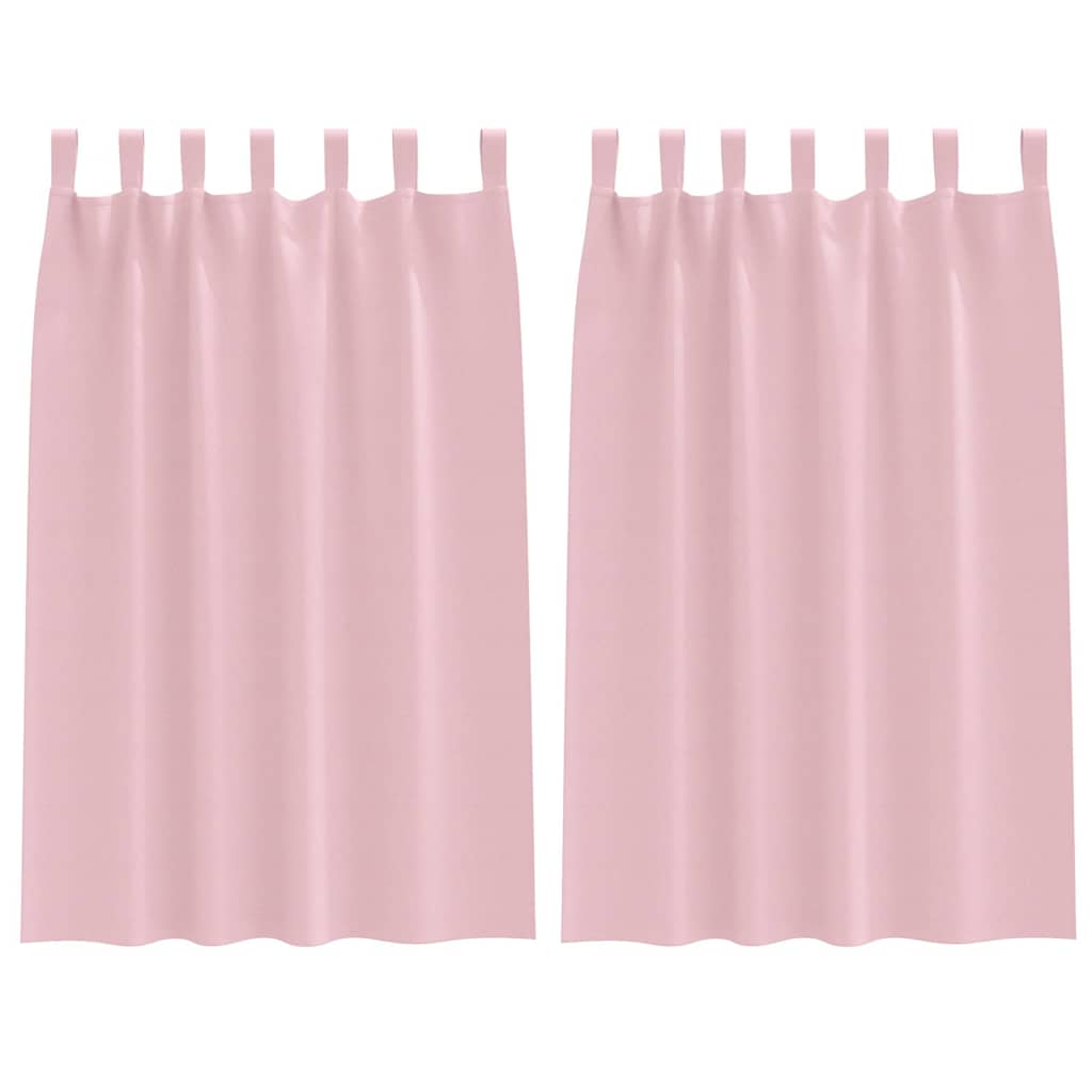 Curtains with Tiebacks 2 pcs Baby pink Polyester