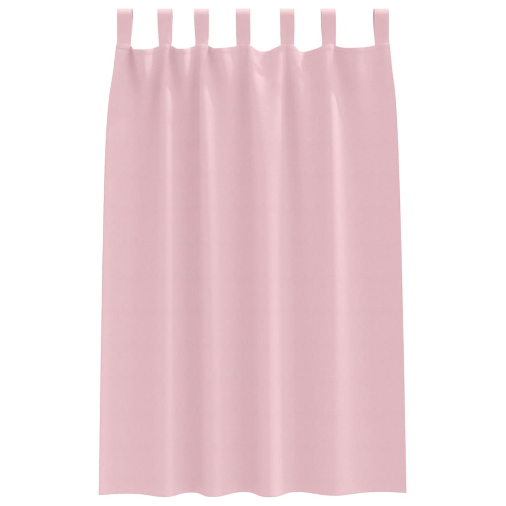 Curtains with Tiebacks 2 pcs Baby pink Polyester