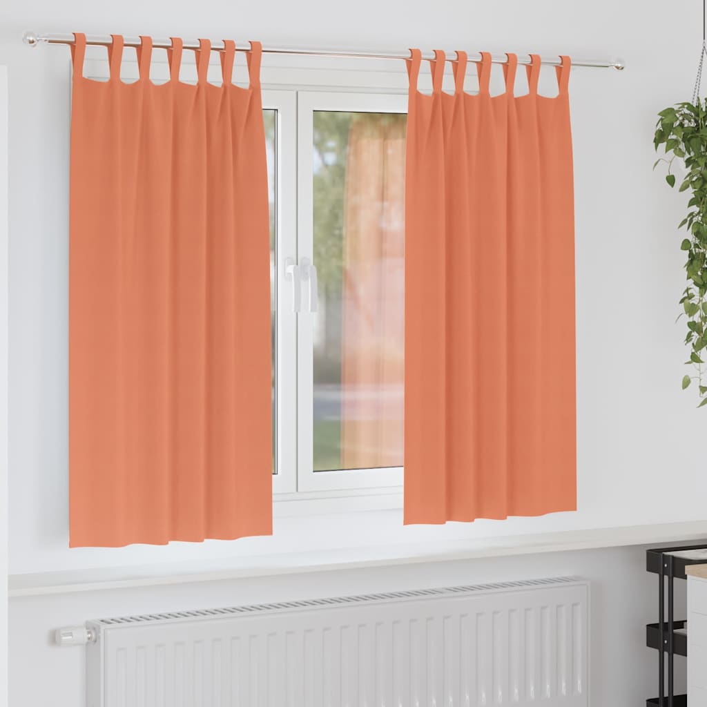 Užuolaidos su užuolaidomis 2 pcs Terakotos Poliesteris