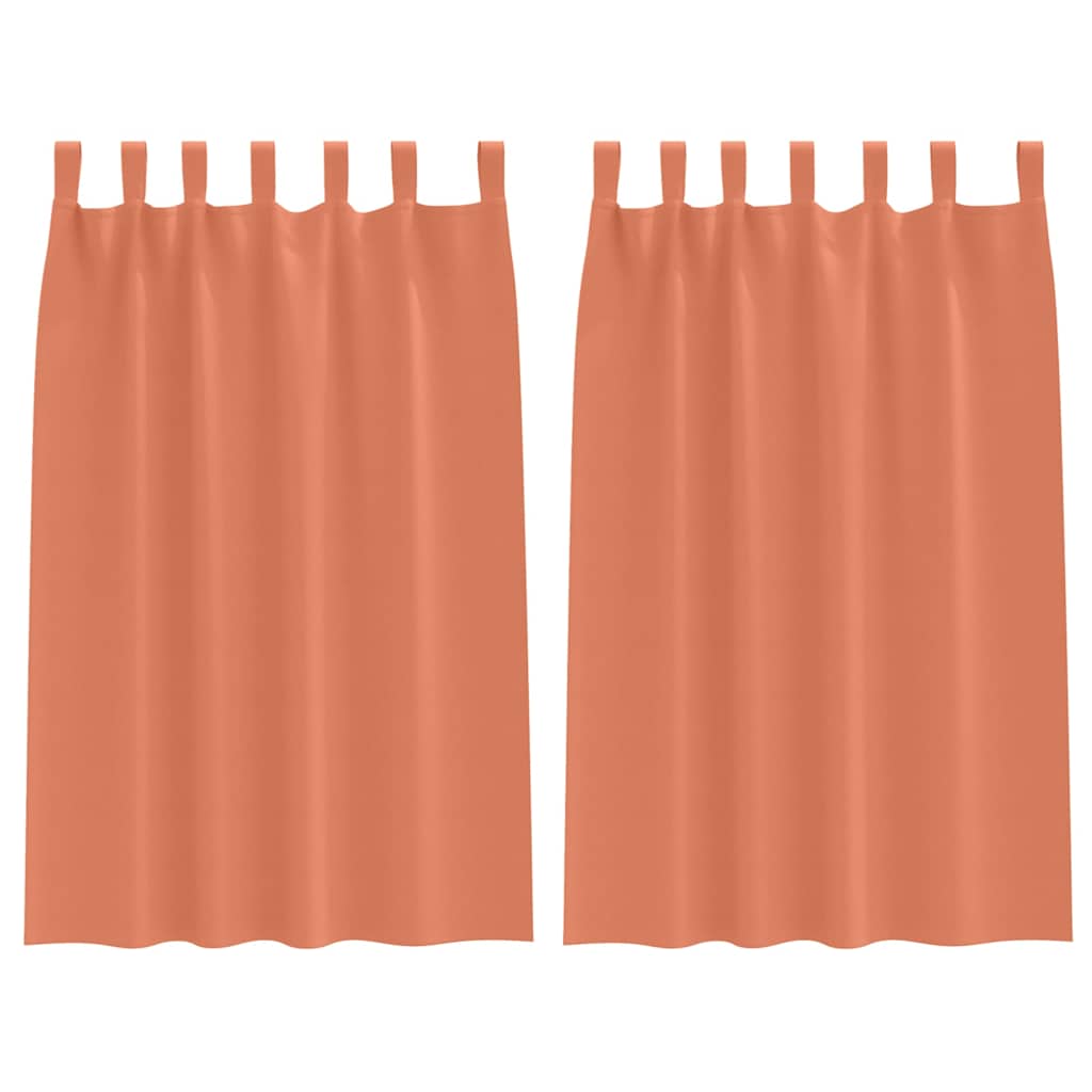 Užuolaidos su užuolaidomis 2 pcs Terakotos Poliesteris