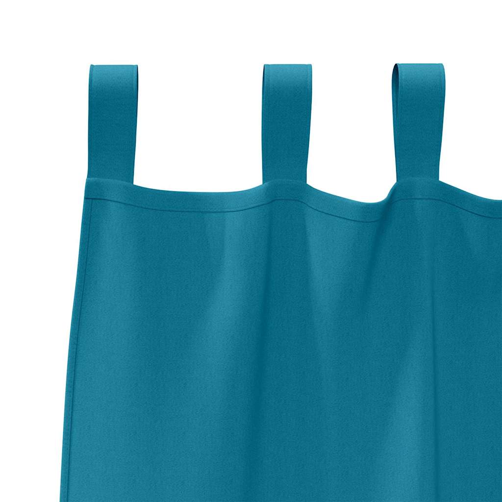 Light-blocking curtains with rings 2 pcs Turquoise