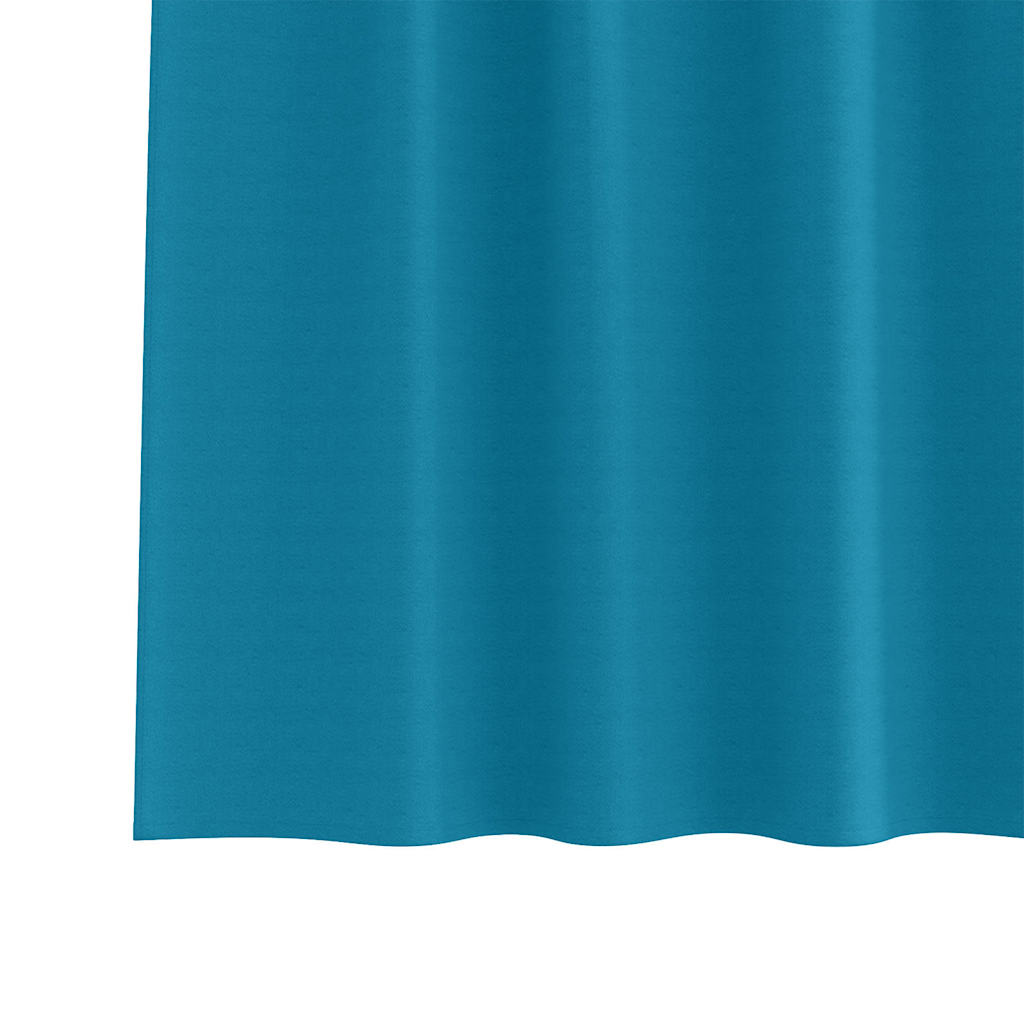 Light-blocking curtains with rings 2 pcs Turquoise