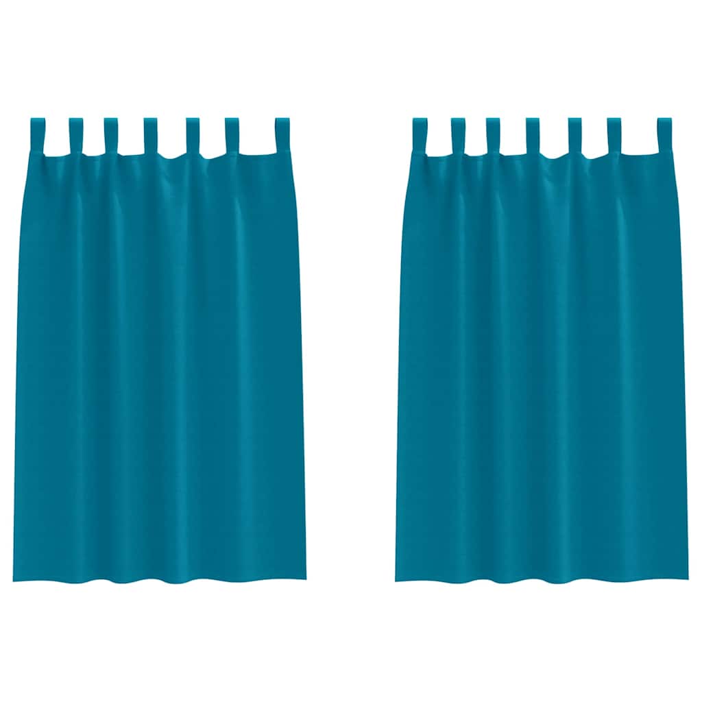 Light-blocking curtains with rings 2 pcs Turquoise